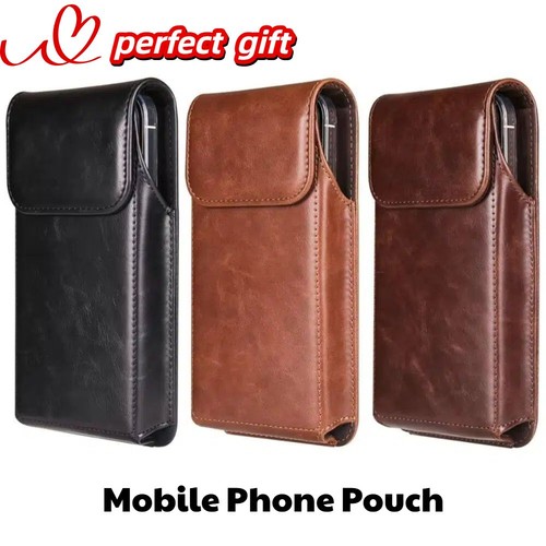 Leather men waist bag mobile - waist,