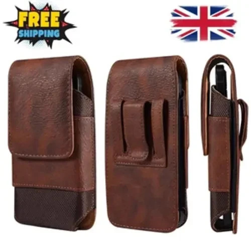 Leather phone holster - leather, waist