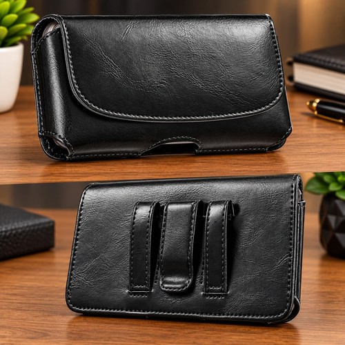 Large leather cell phone belt - leather,